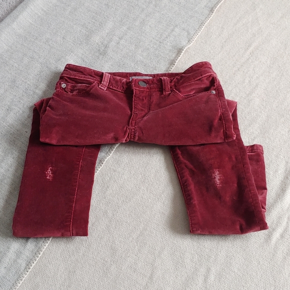 DL1961 chloe skinny velvet burgandy jeans - Picture 3 of 4